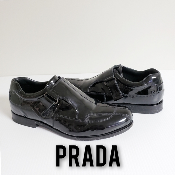 prada mens patent leather shoes
